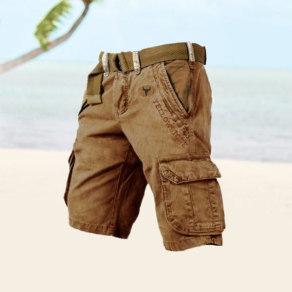 Knee-Length Multi-Pocket Cargo Shorts