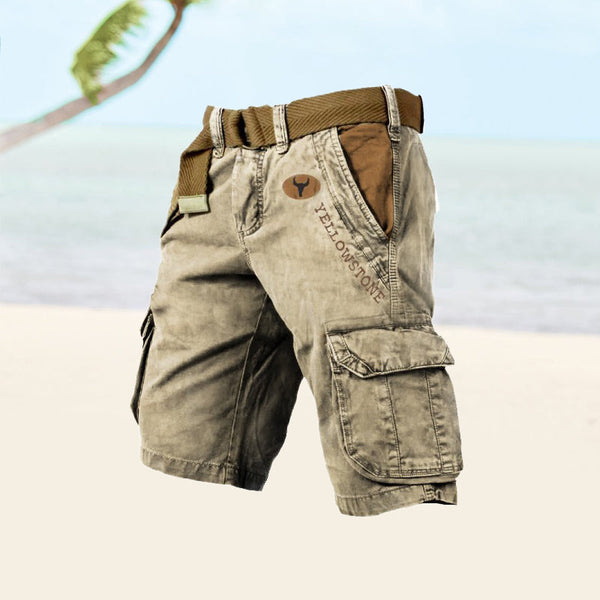 Knee-Length Multi-Pocket Cargo Shorts