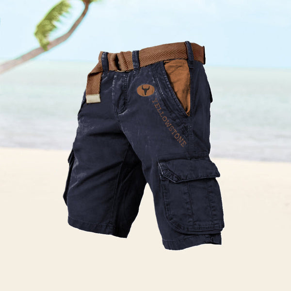 Knee-Length Multi-Pocket Cargo Shorts