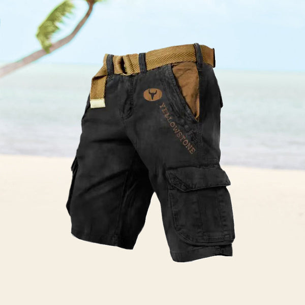 Knee-Length Multi-Pocket Cargo Shorts