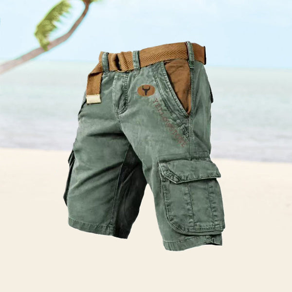 Knee-Length Multi-Pocket Cargo Shorts