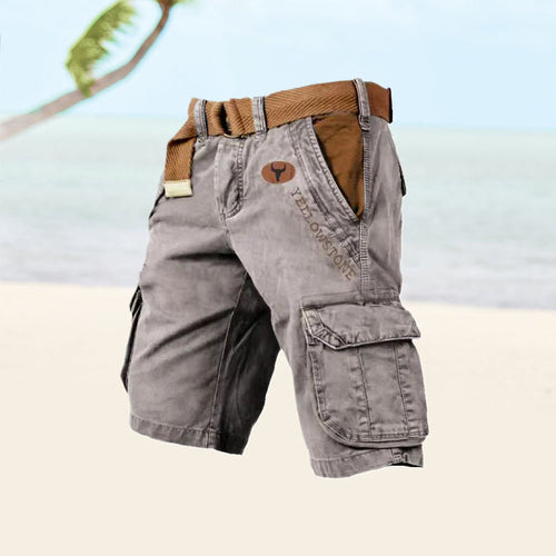 Knee-Length Multi-Pocket Cargo Shorts