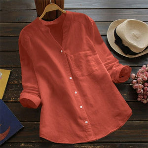 Women’s Relaxed Button-Up Long Sleeve Shirt
