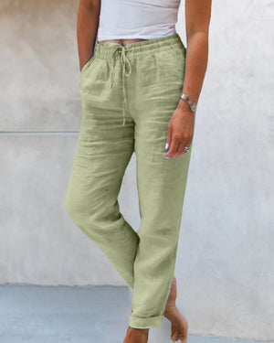 Comfortable Cropped Pants for Women with Adjustable Drawstring
