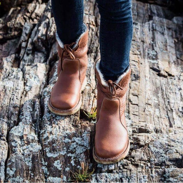 Botas de invierno para mujer con piel sintética hasta el tobillo