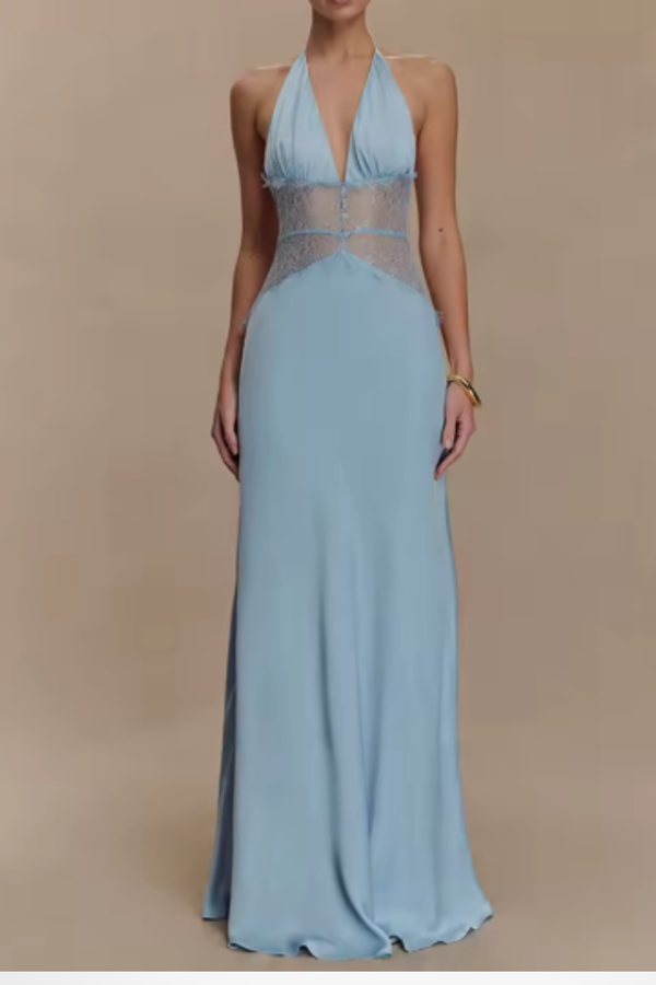 Women's Halter Neck Backless Maxi Dress