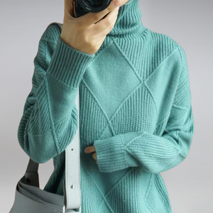 Soft Cable Knit Turtleneck Sweater for Women