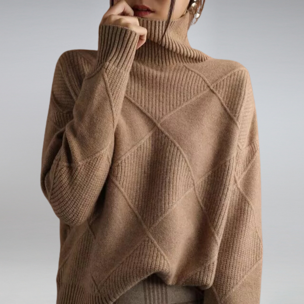 Soft Cable Knit Turtleneck Sweater for Women