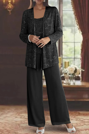 Women's Elegant 3-Piece Wide-Leg Pants Set