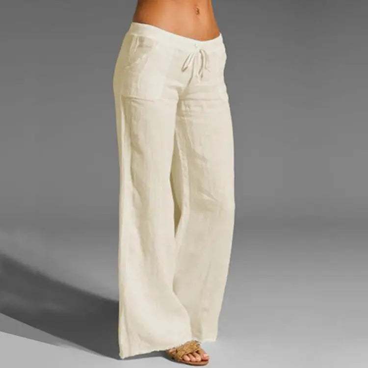 Lightweight Women's Linen Summer Trousers Relaxed Fit for Warm Weather