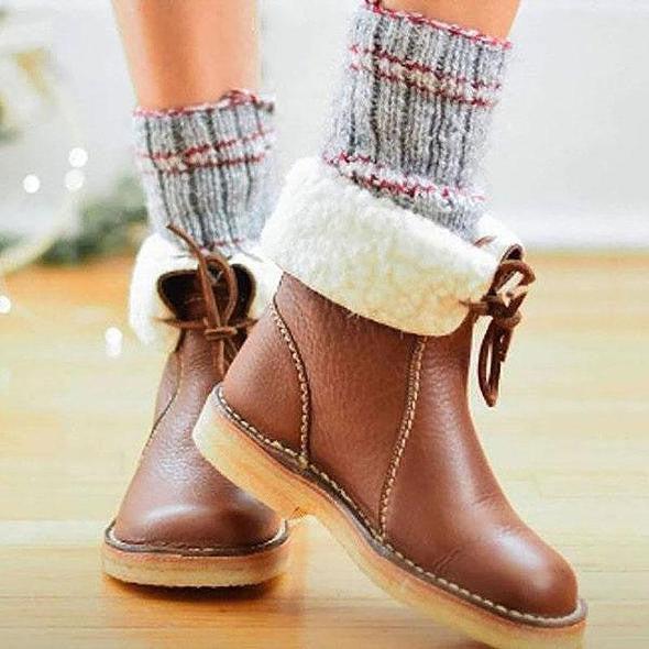 Botas de invierno para mujer con piel sintética hasta el tobillo