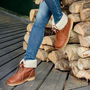 Botas de invierno para mujer con piel sintética hasta el tobillo