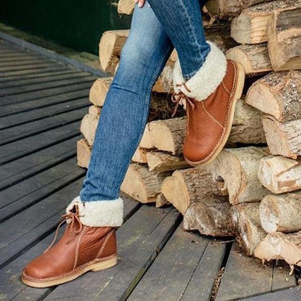 Botas de invierno para mujer con piel sintética hasta el tobillo