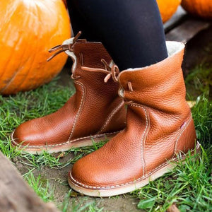 Botas de invierno para mujer con piel sintética hasta el tobillo