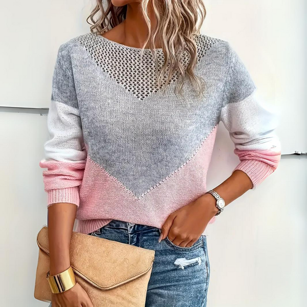 Chic Pink Cashmere Sweater with Distinctive Design | Perfect for Winter