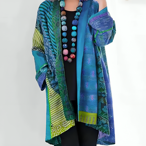 Women’s Bohemian Patchwork Open-Front Cardigan