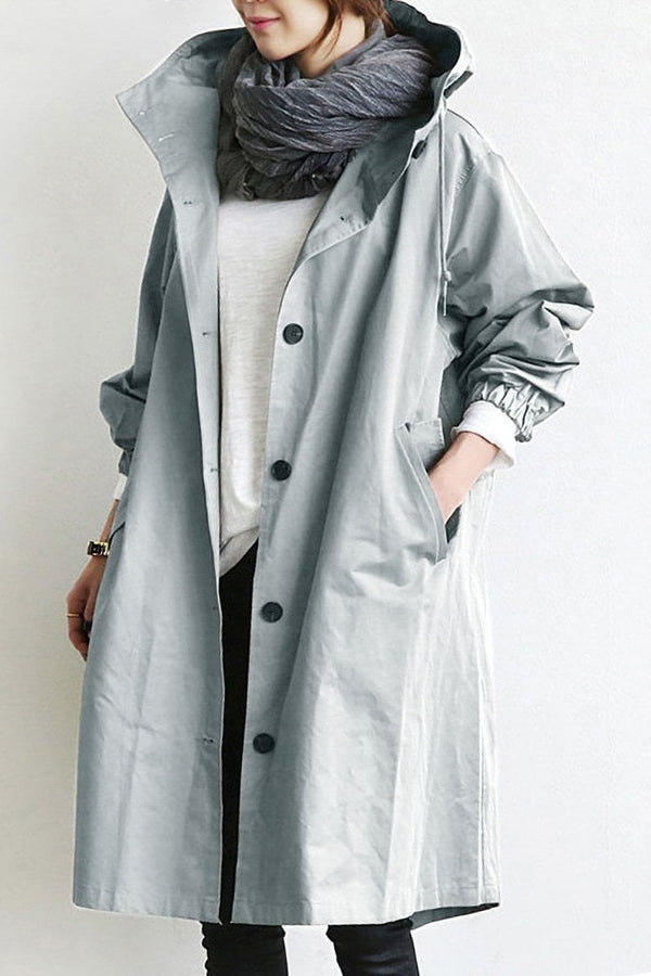 Chaqueta para mujer con capucha de longitud media