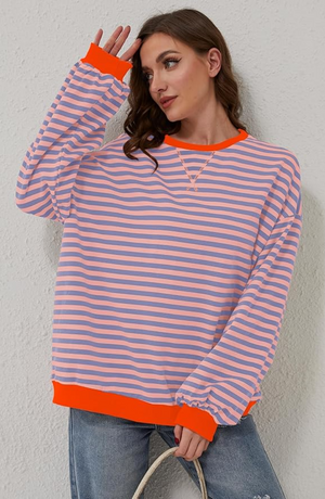 Women’s Oversized Striped Sweatshirt