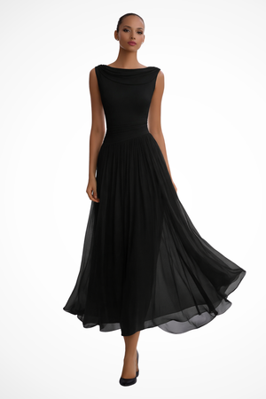 Women's Elegant Sleeveless Chiffon Midi Dress