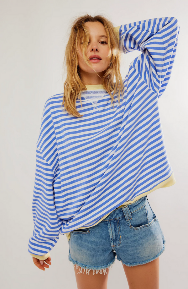 Suéter extragrande de rayas para mujer