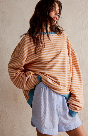 Suéter extragrande de rayas para mujer