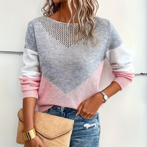 Chic Pink Cashmere Sweater with Distinctive Design | Perfect for Winter
