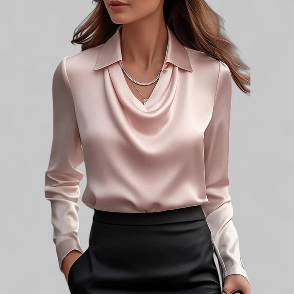 Women's Cowl Neck Long Sleeve Blouse