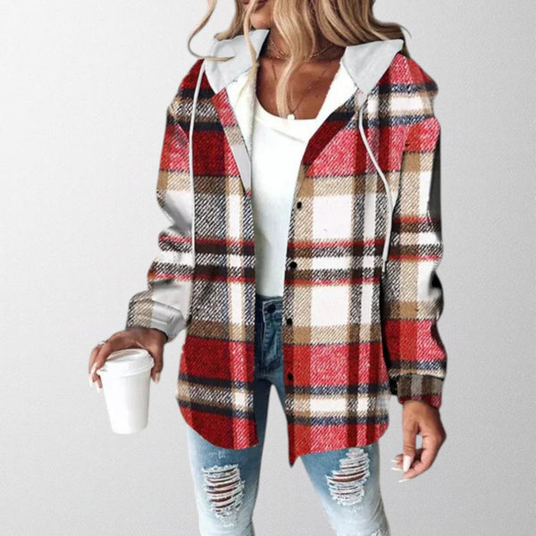 Chaqueta cálida con capucha para mujer y corte holgado
