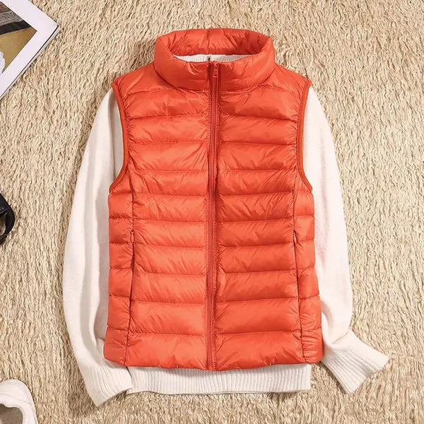 Lightweight Women's Puffer Vest - Warm and Sleek Sleeveless Layer