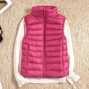 Lightweight Women's Puffer Vest - Warm and Sleek Sleeveless Layer