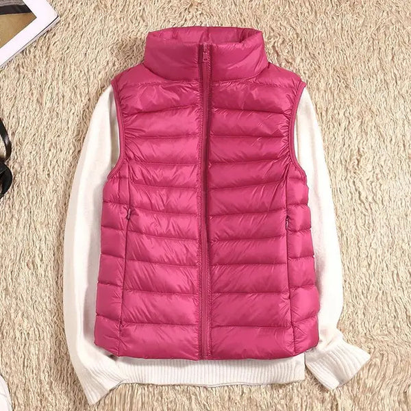 Lightweight Women's Puffer Vest - Warm and Sleek Sleeveless Layer
