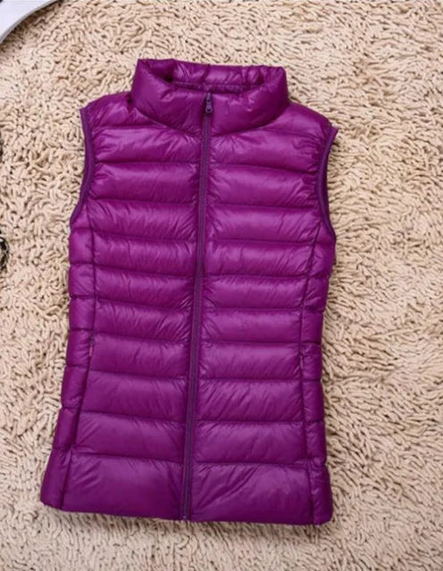 Lightweight Women's Puffer Vest - Warm and Sleek Sleeveless Layer