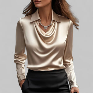 Women's Cowl Neck Long Sleeve Blouse