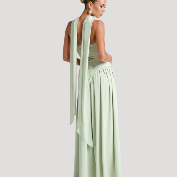 Women's Strapless Pleated Maxi Dress