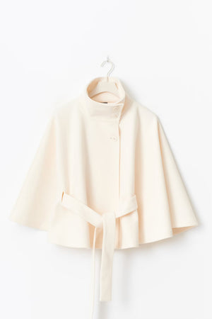 Elegant Belted Cape Coat for Women