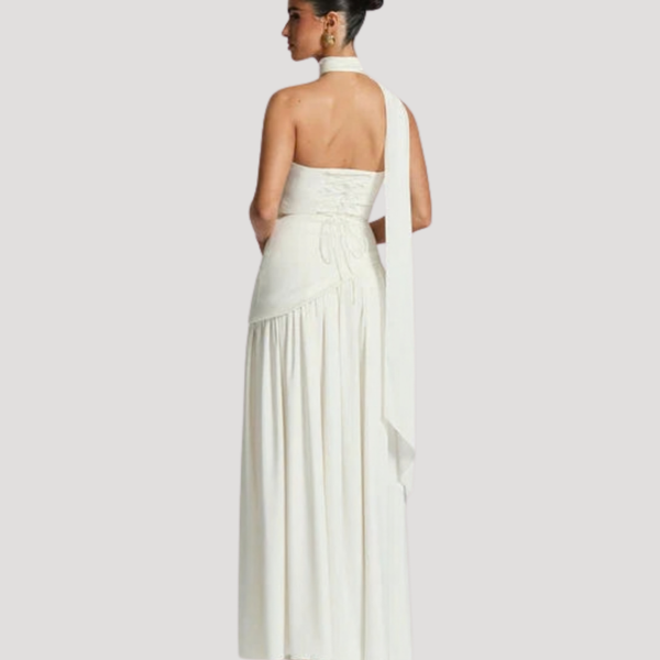 Women's Strapless Pleated Maxi Dress