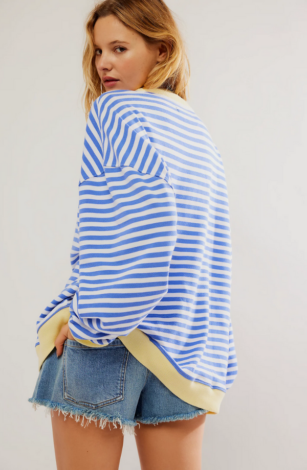 Suéter extragrande de rayas para mujer
