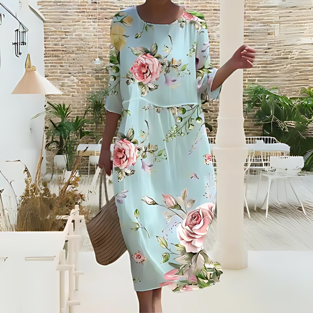 Chic Flowing Midi Dress – Lightweight, Versatile All-Season Elegance