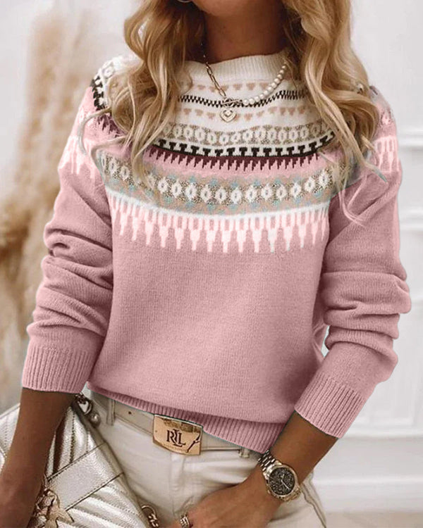 Suéter de punto Fair Isle nórdico para mujer