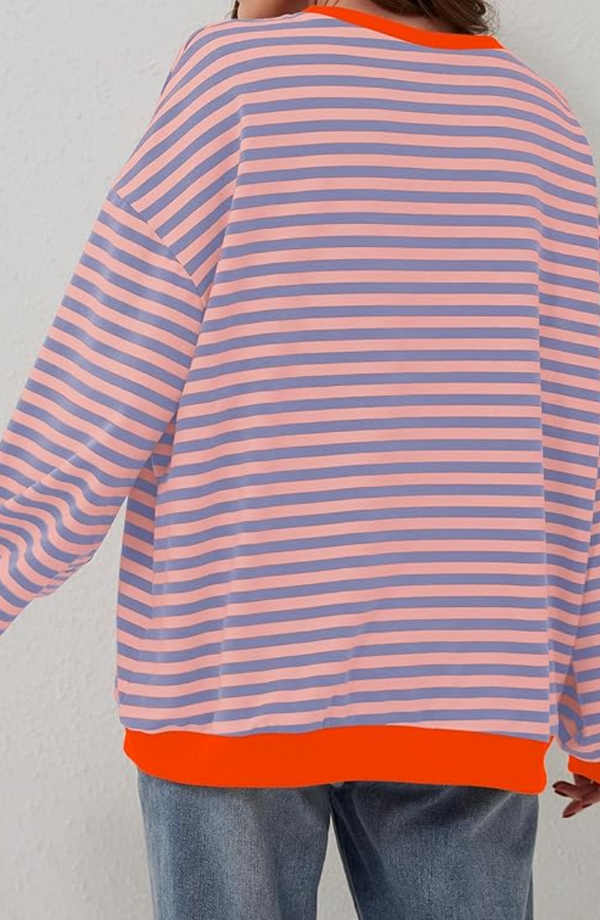 Suéter extragrande de rayas para mujer
