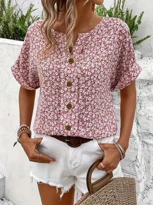 Women's Floral Print Summer Blouse