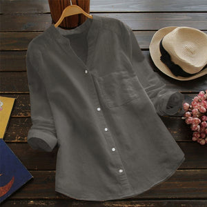 Women’s Relaxed Button-Up Long Sleeve Shirt