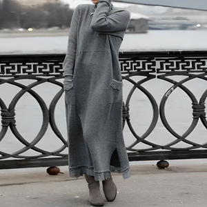Vestido midi de invierno para mujer con control de abdomen