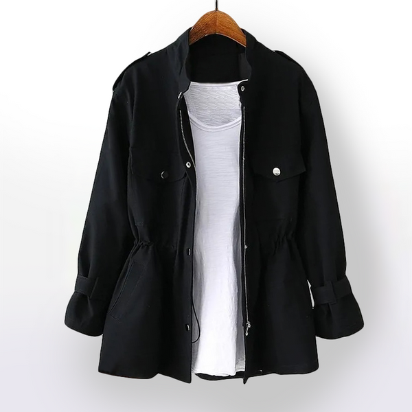 Women's Utility Style Drawstring Waist Casual Blazer
