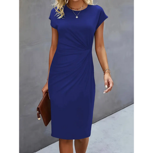 Elegant Midi Dress for Women | Short Sleeve