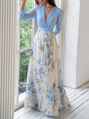 Stunning Floral Maxi Dress with Elegant Design
