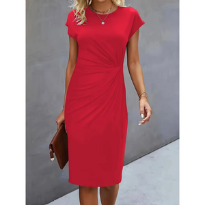 Elegant Midi Dress for Women | Short Sleeve