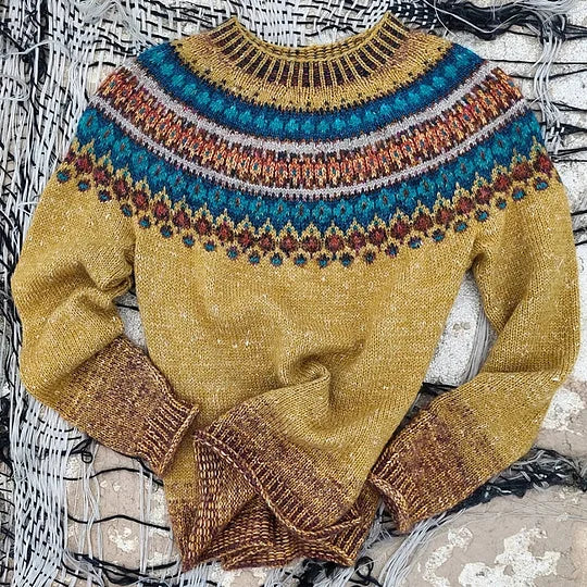 Women's Colored Knit Sweater Relaxed Fit