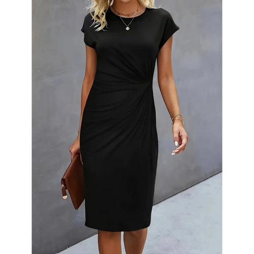 Elegant Midi Dress for Women | Short Sleeve