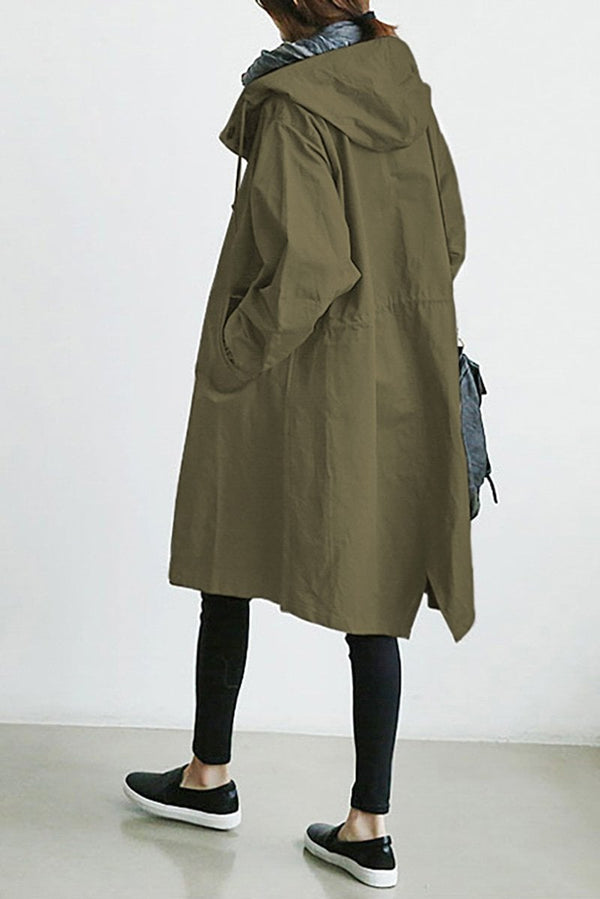 Chaqueta para mujer con capucha de longitud media